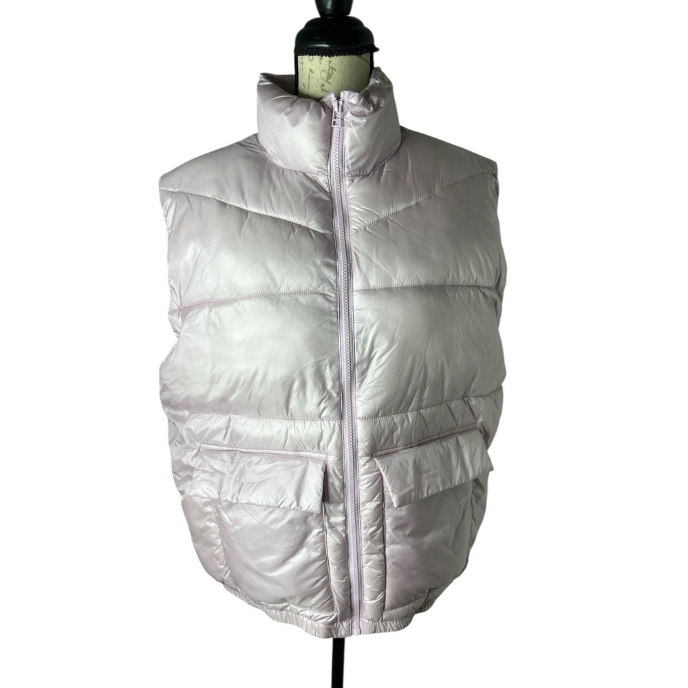 Stunning H&M PEARL PINK CROPPED QUILTED PUFFER VEST S